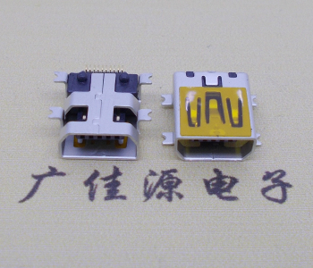惠东迷你USB插座,MiNiUSB母座,10P/全贴片带固定柱母头
