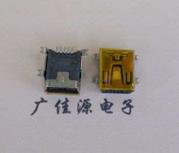 惠东MINI USB 5P 接口 母座 全贴带麦拉 高9.6带0.9柱子