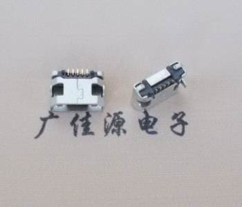 惠东迈克小型 USB连接器 平口5p插座 有柱带焊盘