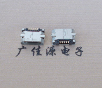 惠东Micro USB平口全贴板 鱼叉脚5.0长带定位柱加焊盘