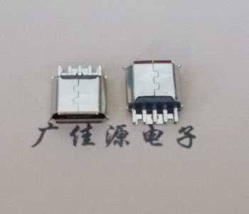 惠东Micro USB母座 防水接口焊线夹板式悬空翻边