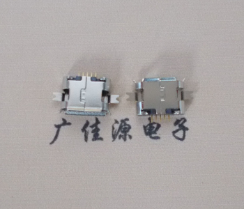 惠东Micro usb 插座 沉板0.7贴片 有卷边 无柱雾镍