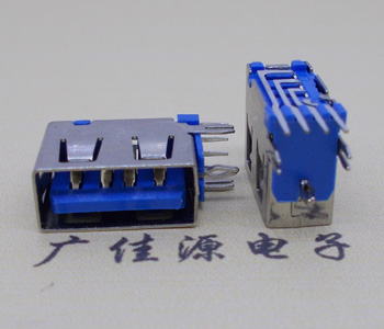 惠东USB 测插2.0母座 短体10.0MM 接口 蓝色胶芯