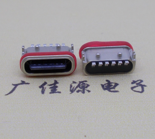 惠东防水Type-C6p母座卧式贴片连接器