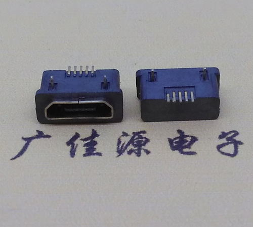 惠东MICRO USB5p防水接口 90度卧式 两脚插板牢固