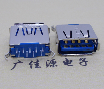 惠东USB3.0连接器接口.弯脚180度插座11.5直插卷边