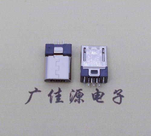 惠东micro 5p短体公头夹板0.8无地脚