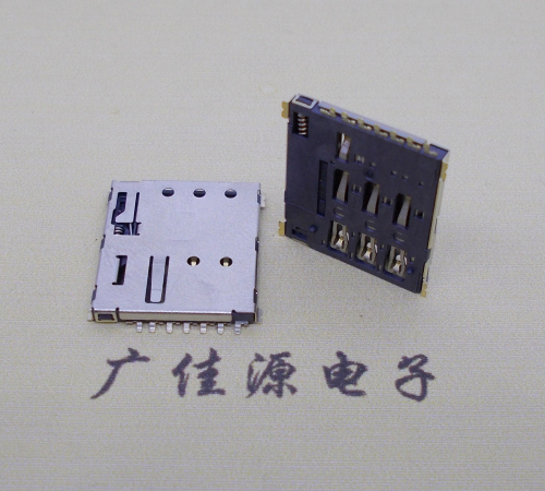 惠东NANO SIM 自弹式卡座 1.37H 带CD测试7Pin 手机卡座连接器